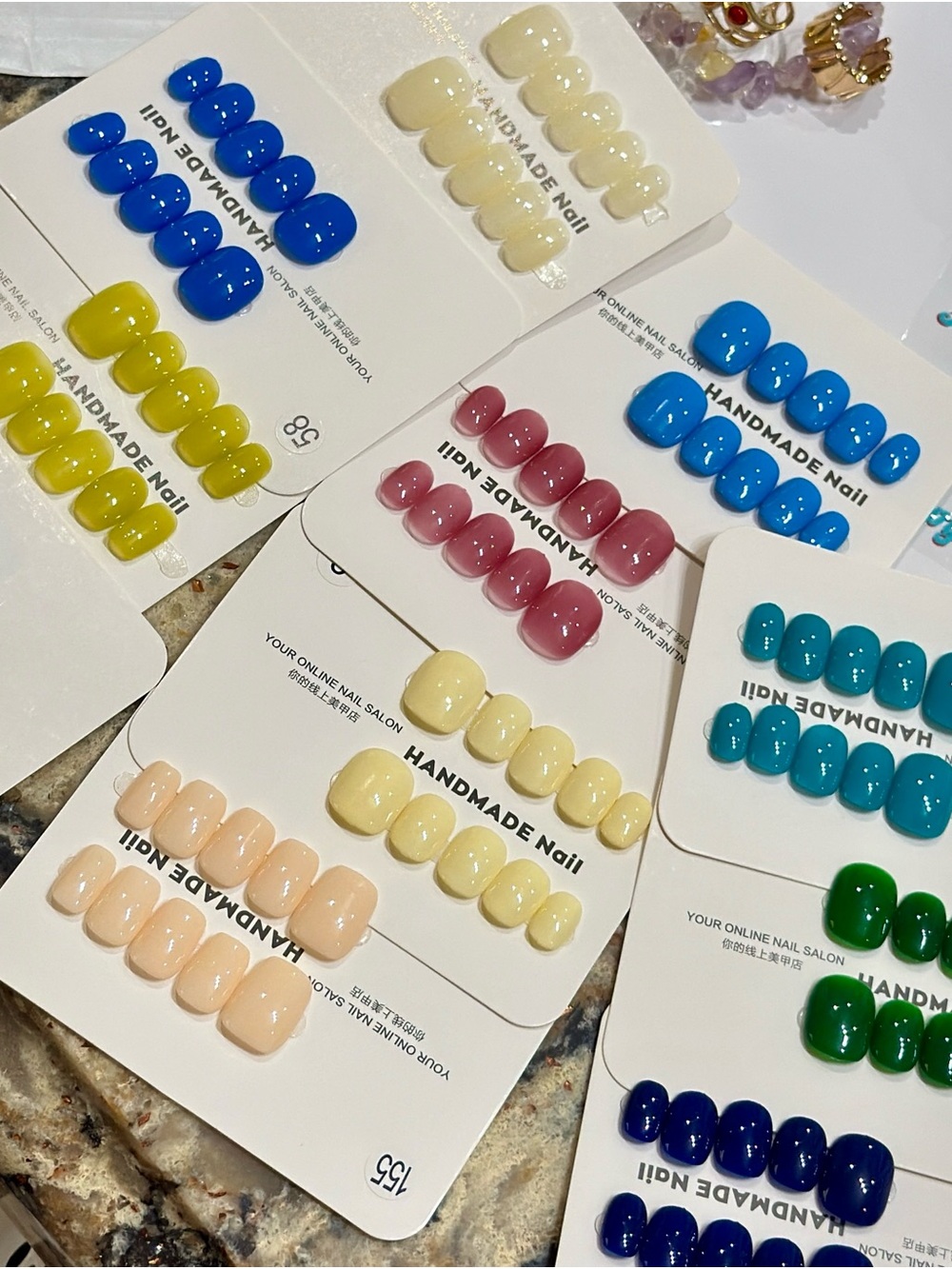(SOLD)🏖️🧊Summer Colors Handmade Nail Press-On Set